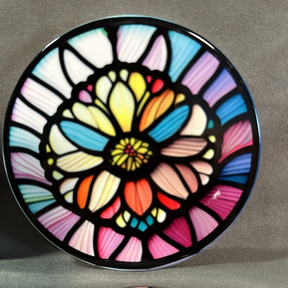 Set of 4 Stained Glass Style Ceramic Coasters - Picture 2 of 5